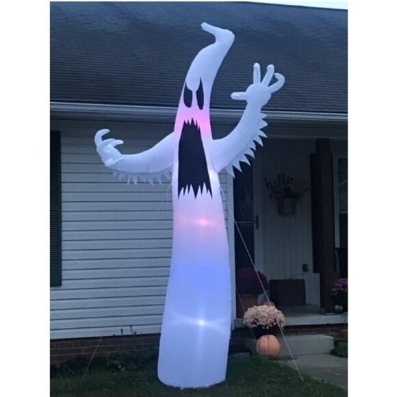 Amazon.com: Kalolary 12FT Halloween Inflatables Scary Ghost  Halloween Inflatable 12FT Ghost with LED RGB Color Changing Light Decoration